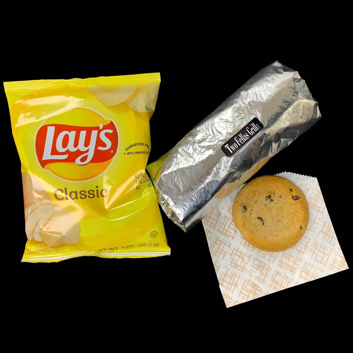 wrap with chips and cookie