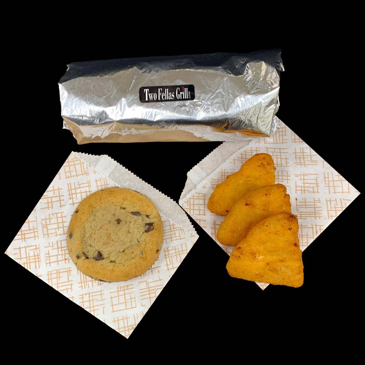 wrap with cookie and mac bites
